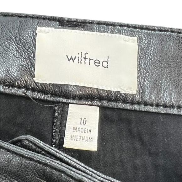 Aritzia Wilfred Beatrix Pants Flared High Waist Faux‎ Leather Black Size 10 - Picture 12 of 14